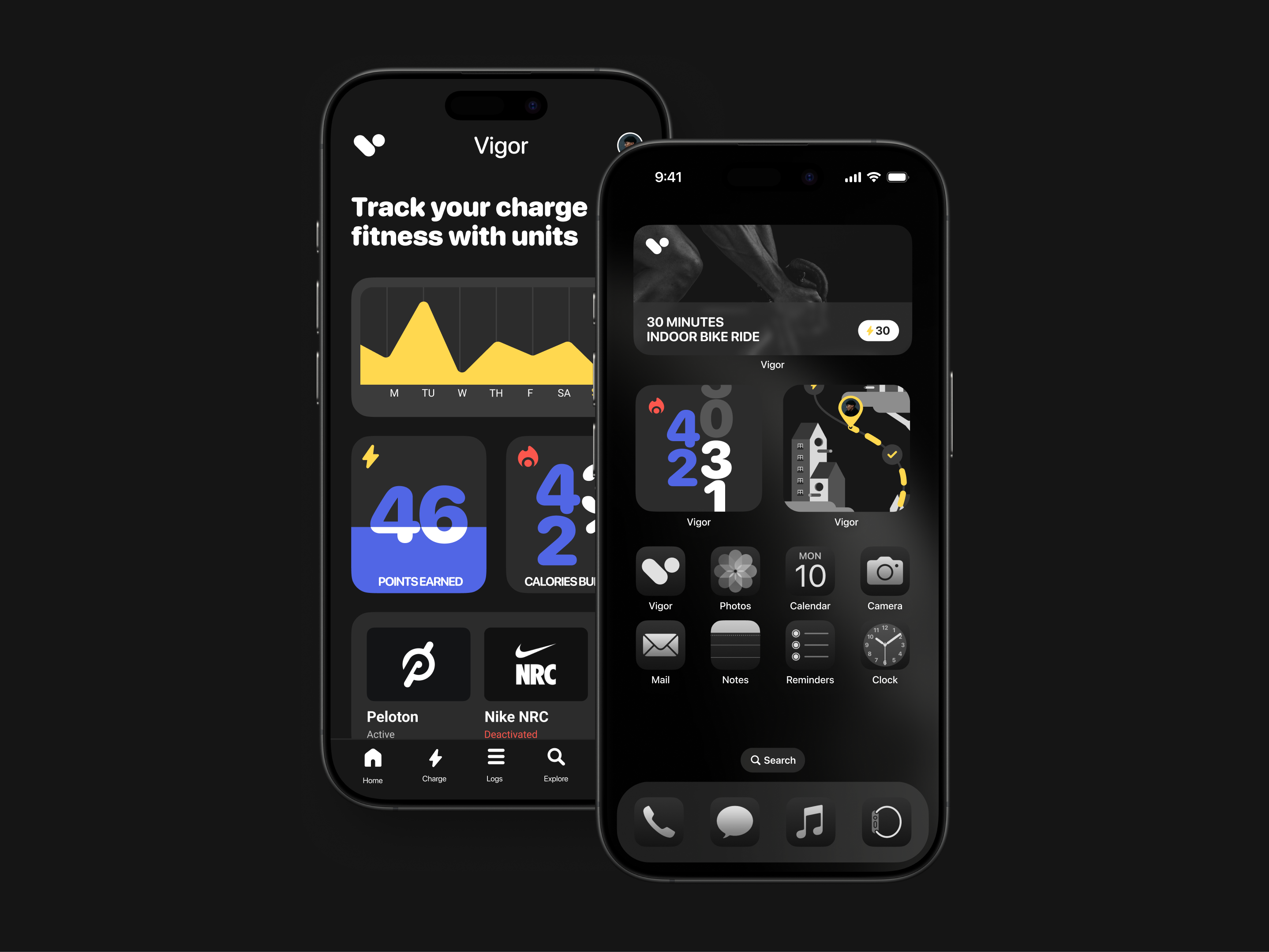 Vigor widget designs for mobile devices