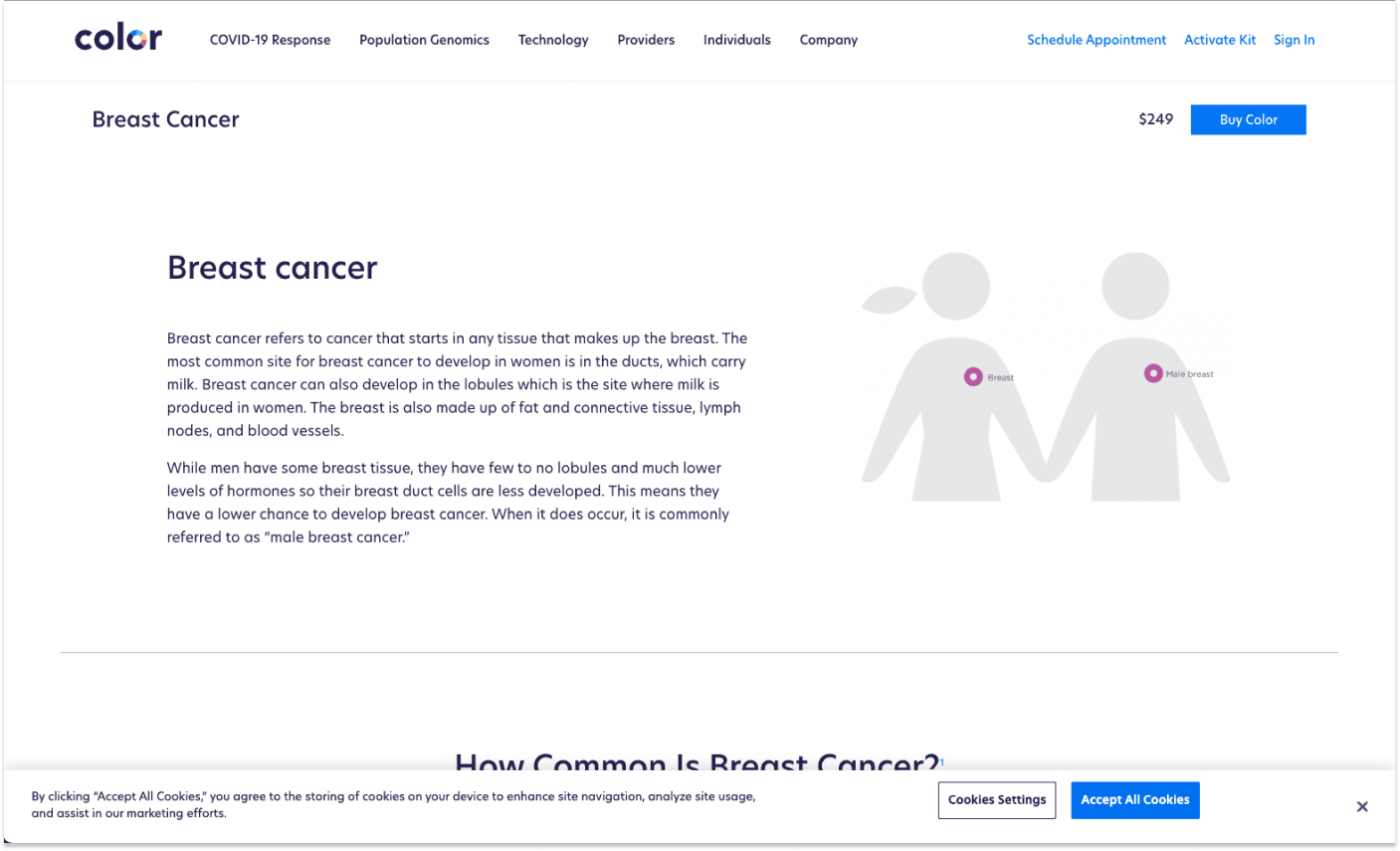 Old Color Cancer Site Page